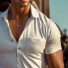 Men's Casual Pocket Short Sleeve Polo Shirt 70852787TO sold by Manly