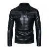 Men's Casual Thin Lapel Zipper Slim Fit Leather Jacket 54361387M sold by Manly