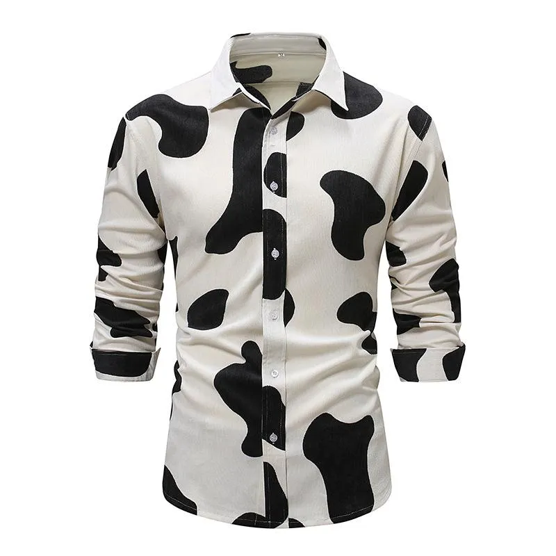 Men's Casual Printed Lapel Long Sleeve Shirt 45791141X sold by Manly