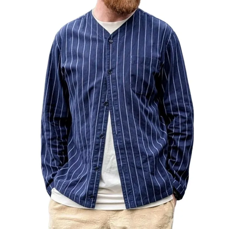Men's Casual Vintage Striped Pocket Jacket 75977370TO sold by Manly