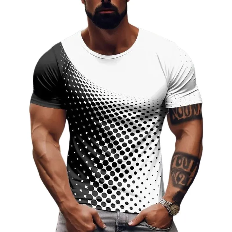 Men's Gradient Round Neck Short Sleeve T-Shirt 38932020X sold by Manly product image thumbnail 2