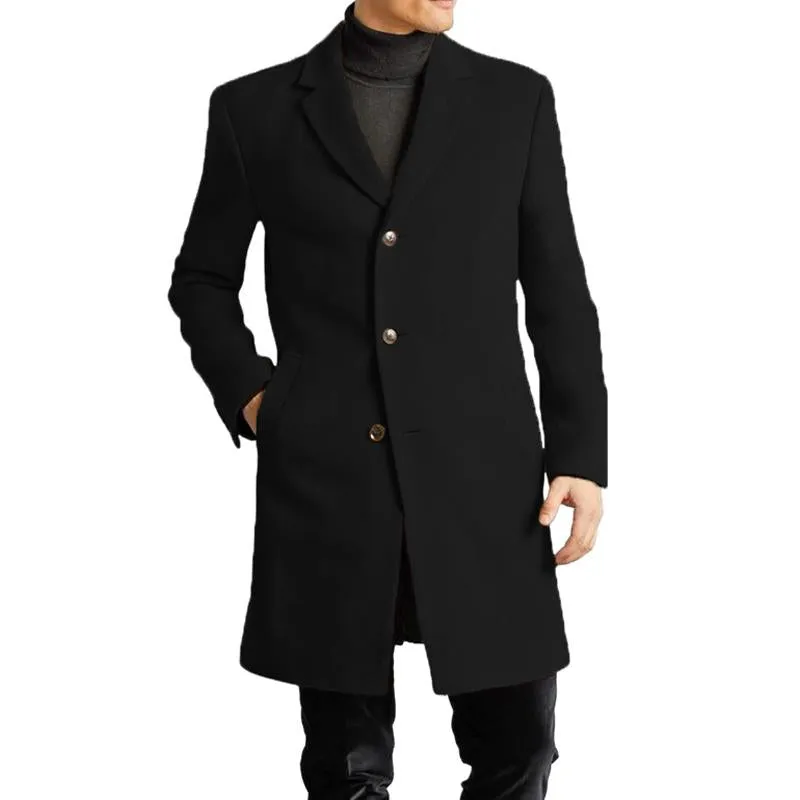 Men's Solid Color Single Breasted Lapel Coat 29195403X sold by Manly product image thumbnail 3