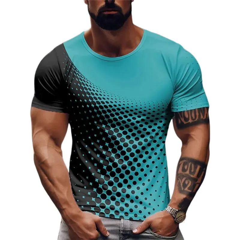 Men's Gradient Round Neck Short Sleeve T-Shirt 38932020X sold by Manly product image thumbnail 4