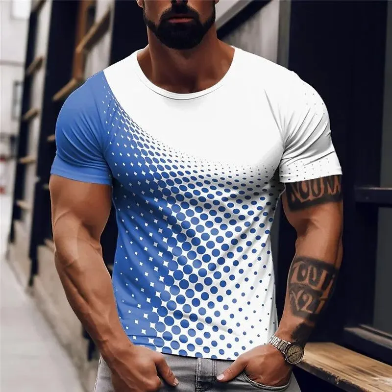 Men's Gradient Round Neck Short Sleeve T-Shirt 38932020X sold by Manly product image thumbnail 5