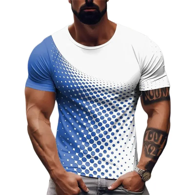 Men's Gradient Round Neck Short Sleeve T-Shirt 38932020X sold by Manly