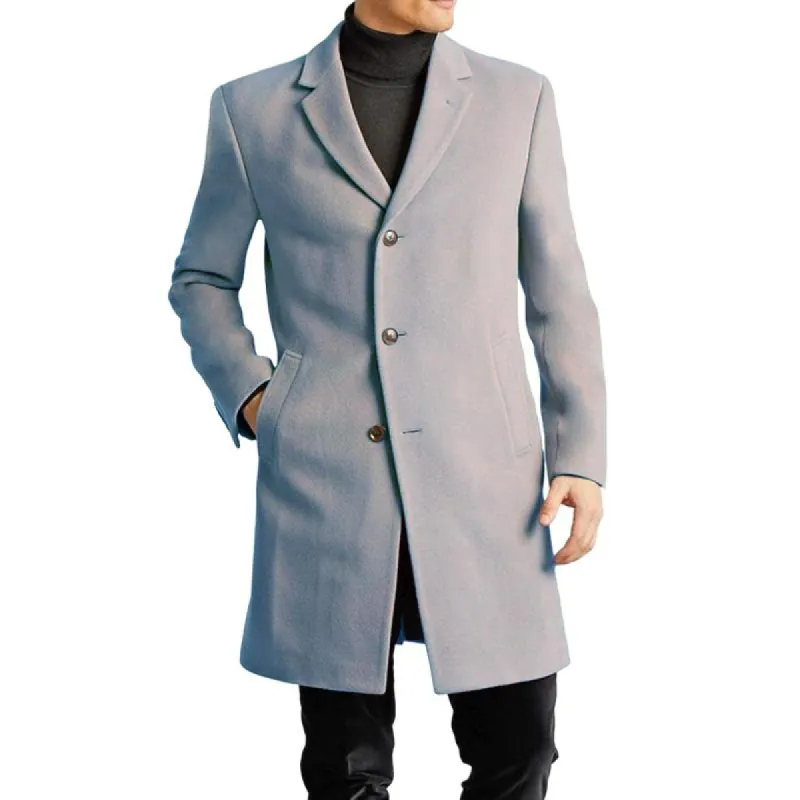 Men's Solid Color Single Breasted Lapel Coat 29195403X sold by Manly