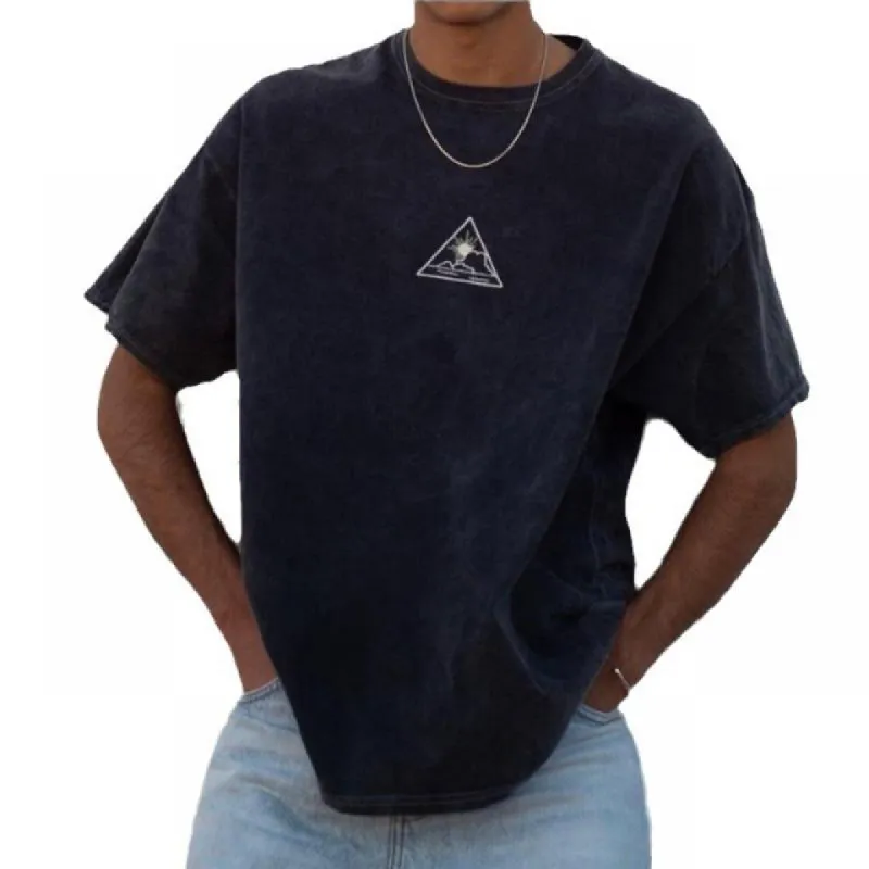 Men's Casual Retro Print Round Neck Short Sleeve T-Shirt 55337987M sold by Manly