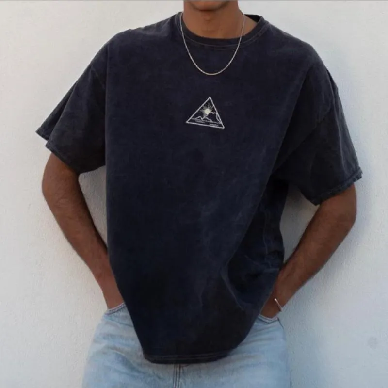 Men's Casual Retro Print Round Neck Short Sleeve T-Shirt 55337987M sold by Manly product image thumbnail 2