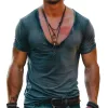 Men's V Neck Short Sleeve Casual T-shirt 98662702Z sold by Manly