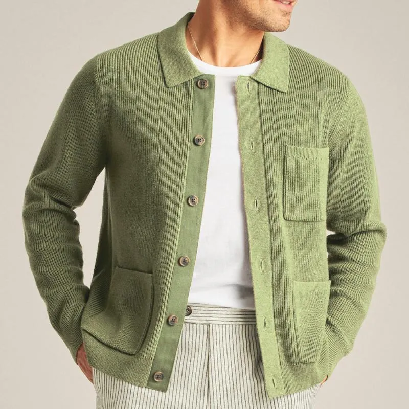 Men's Casual Lapel Single-breasted Loose Knitted Cardigan 14234153M sold by Manly product image thumbnail 3