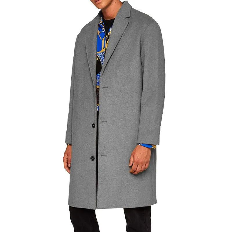 Men's Lapel Solid Color Long Trench Coat 72224458X sold by Manly