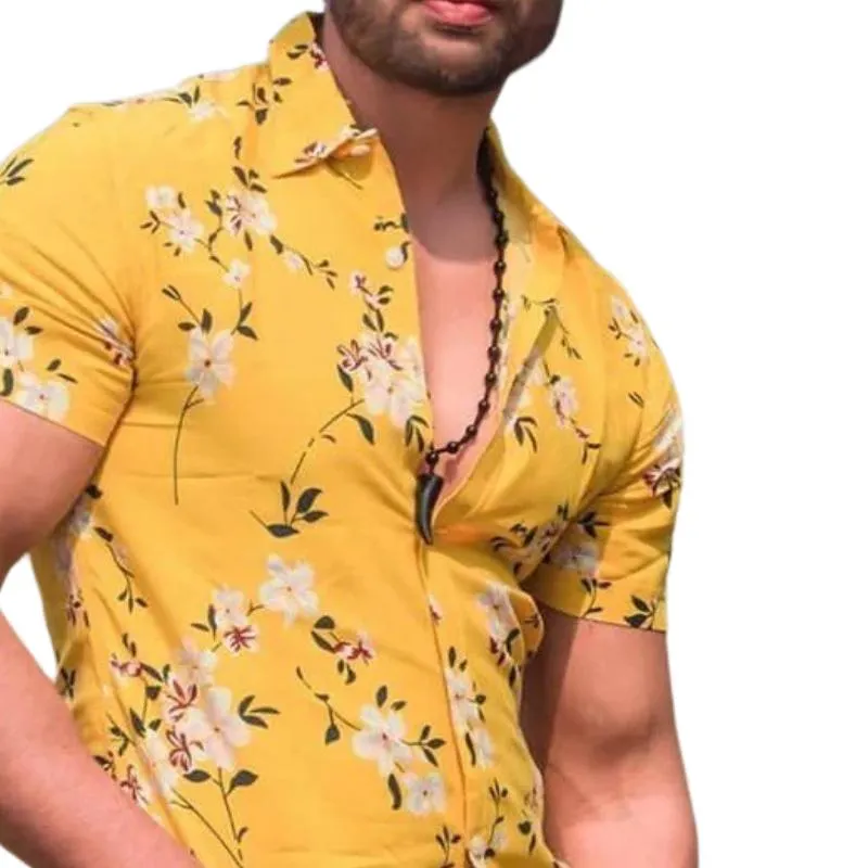 Men's Casual Vintage Print Lapel Shirt 56285437TO sold by Manly product image thumbnail 2