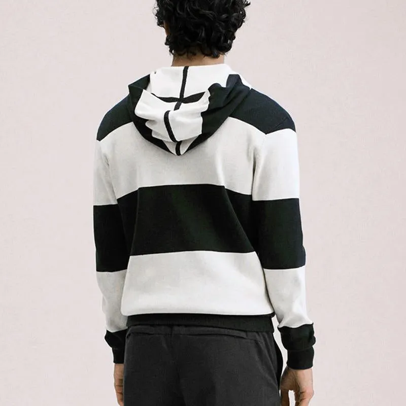Men's Casual Striped Color Block Hooded Long Sleeve Sweater 03627265Y sold by Manly product image thumbnail 3