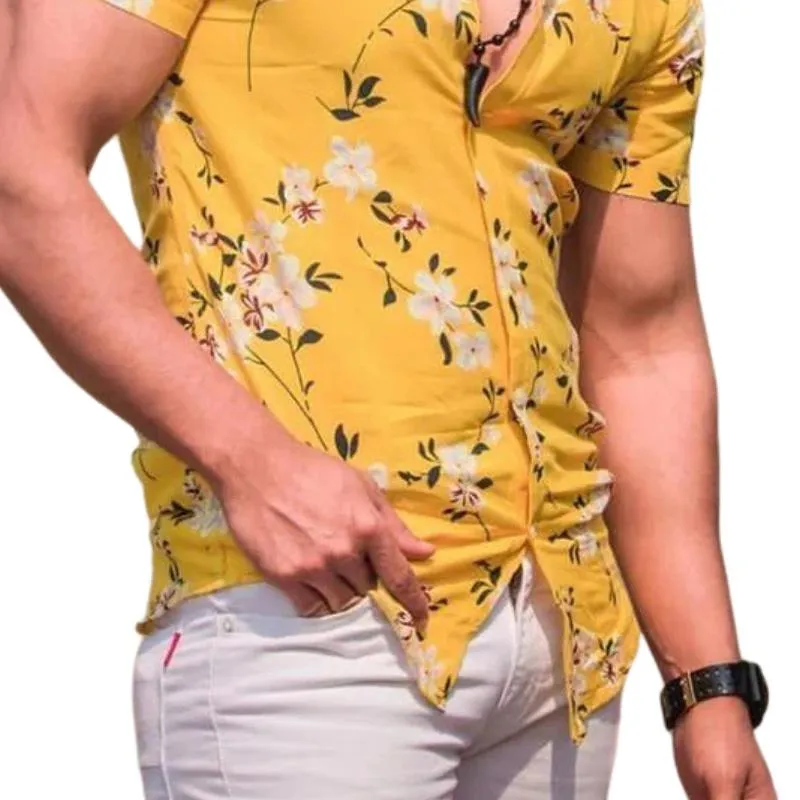 Men's Casual Vintage Print Lapel Shirt 56285437TO sold by Manly product image thumbnail 3