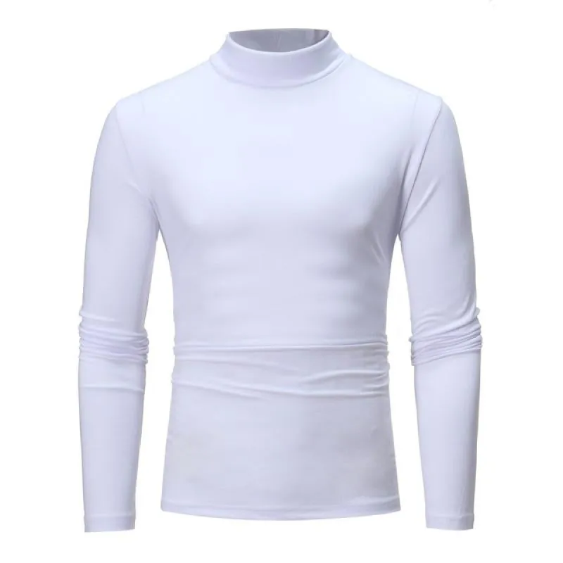 Men's Solid Color Half Turtle Neck Long Sleeve T-Shirt 91291121X sold by Manly