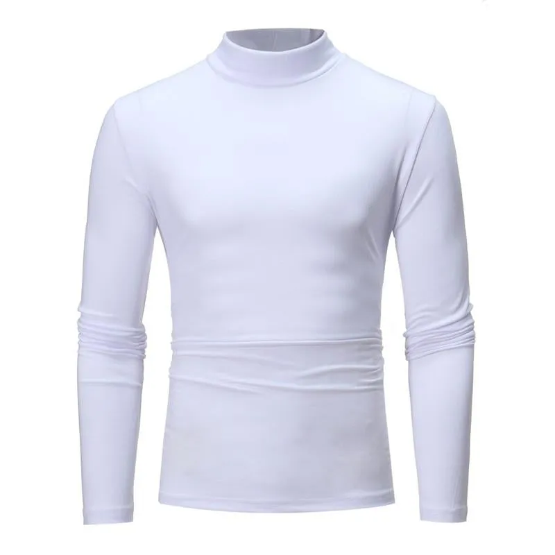 Men's Solid Color Half Turtle Neck Long Sleeve T-Shirt 91291121X sold by Manly