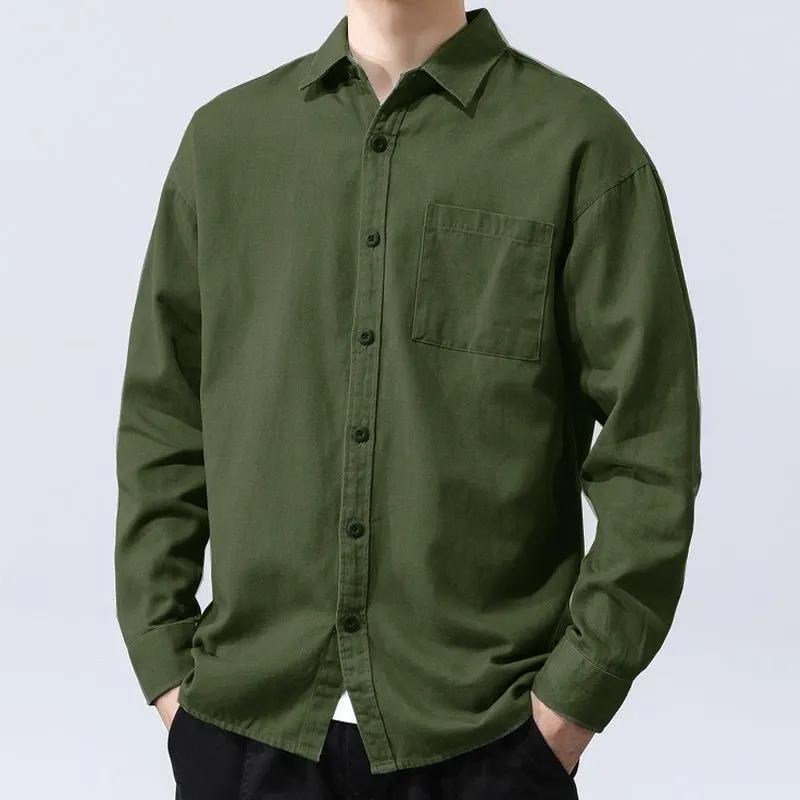 Men's Casual Cotton Loose Lapel Patch Pocket Long Sleeve Shirt 27771358M sold by Manly product image thumbnail 2