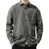 Men's Casual Cotton Loose Lapel Patch Pocket Long Sleeve Shirt 27771358M sold by Manly