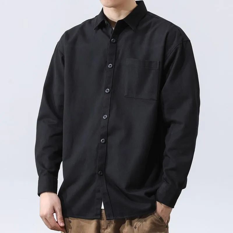 Men's Casual Cotton Loose Lapel Patch Pocket Long Sleeve Shirt 27771358M sold by Manly product image thumbnail 4