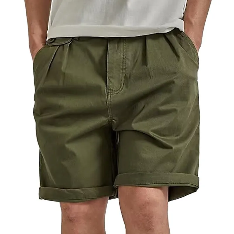 Men's Solid Color Straight Loose Cargo Shorts 00224851Z sold by Manly