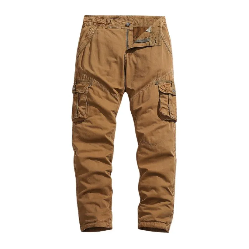 Men's Casual Outdoor Cotton Multi-pocket Patchwork Workwear Pants 86004854M sold by Manly