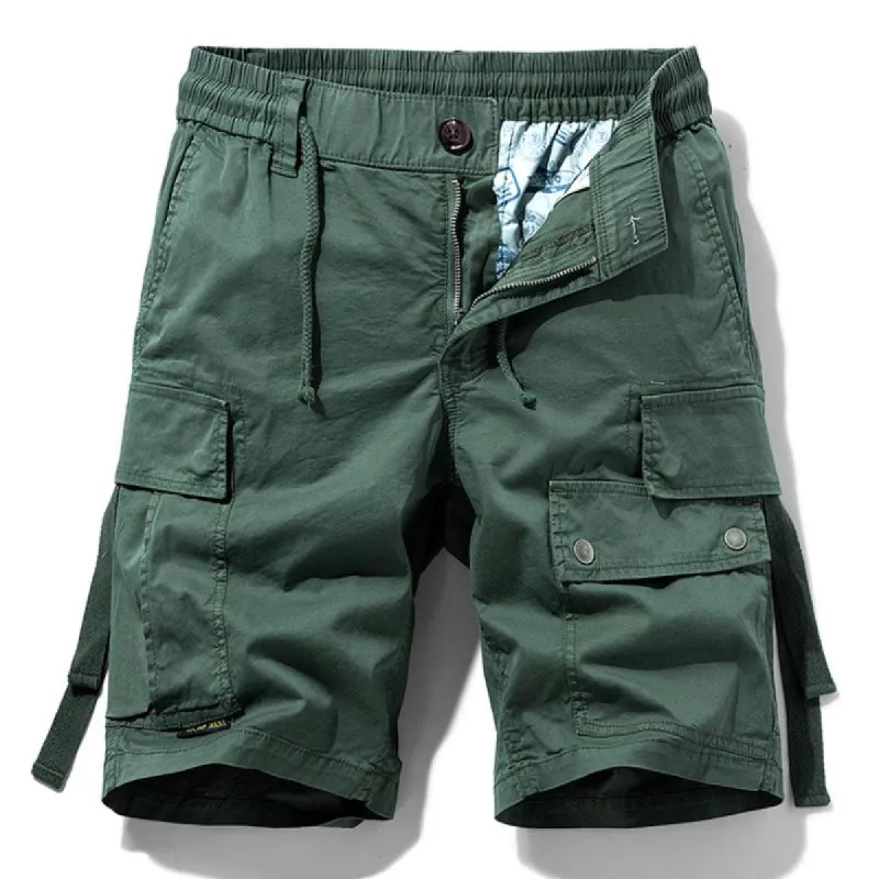 Men's Vintage Washed Cotton Straight Multi-Pocket Cargo Shorts 26017788M sold by Manly