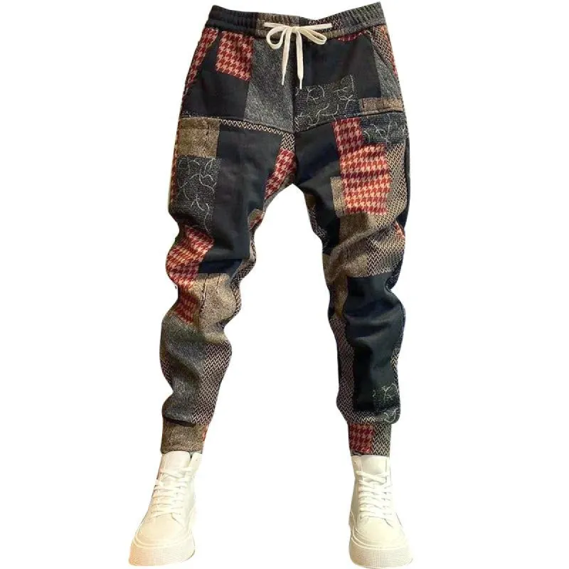 Men's Casual Color Block Drawstring Pants 51755470Y sold by Manly