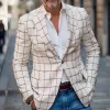 Men's Retro Casual Check Print Pocket Blazer 96724361TO sold by Manly