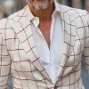 Men's Retro Casual Check Print Pocket Blazer 96724361TO sold by Manly