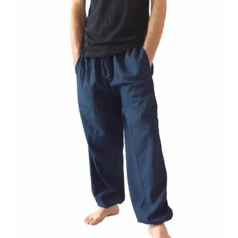 Men's Loose Solid Color Lace-Up Casual Pants 74195311Y sold by Manly
