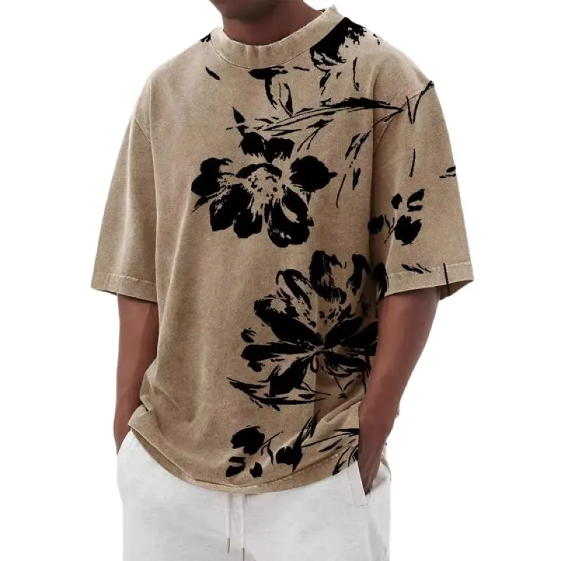 Men's Casual All-match Loose Short-sleeved Round Neck T-shirt 32254159X sold by Manly