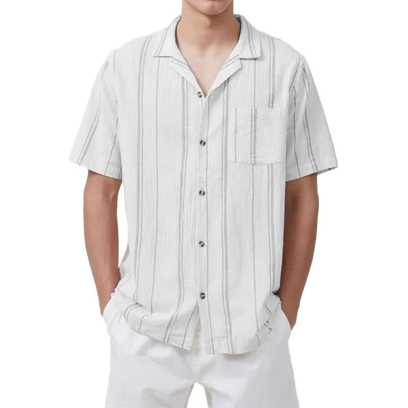 Men's Casual Striped Short Sleeve Shirt 38839862Y sold by Manly