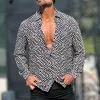 Men's Casual Vintage Print Long Sleeve Shirt 97508464Y sold by Manly