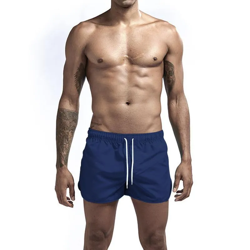 Men's Solid Drawstring Elastic Waist Quick-dry Sports Fitness Shorts 31014794Z sold by Manly product image thumbnail 5