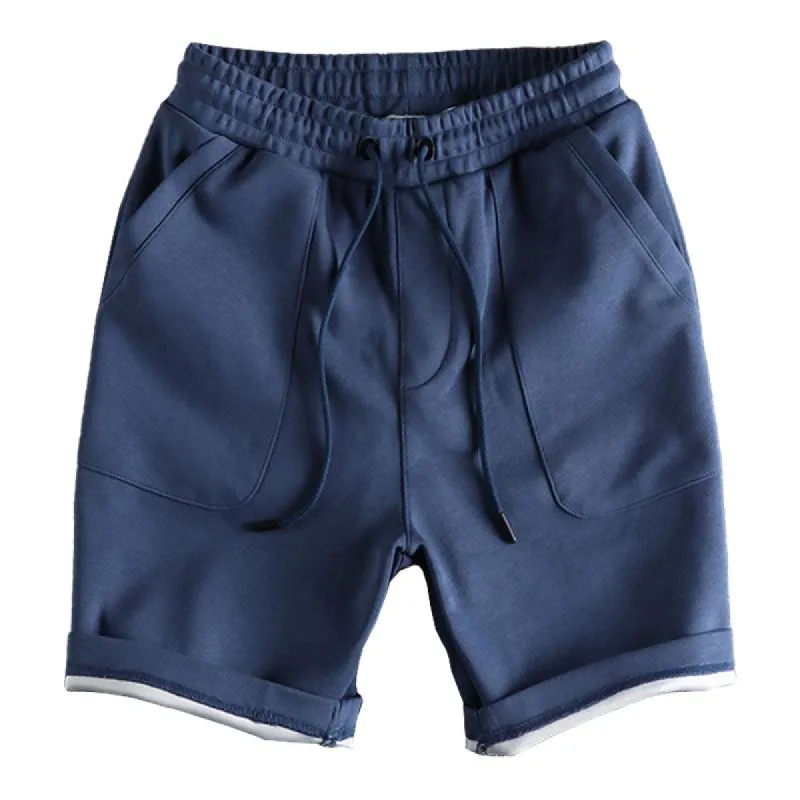 Men's Casual Patch Pocket Cotton Blended Loose Elastic Waist Shorts 66232027M sold by Manly