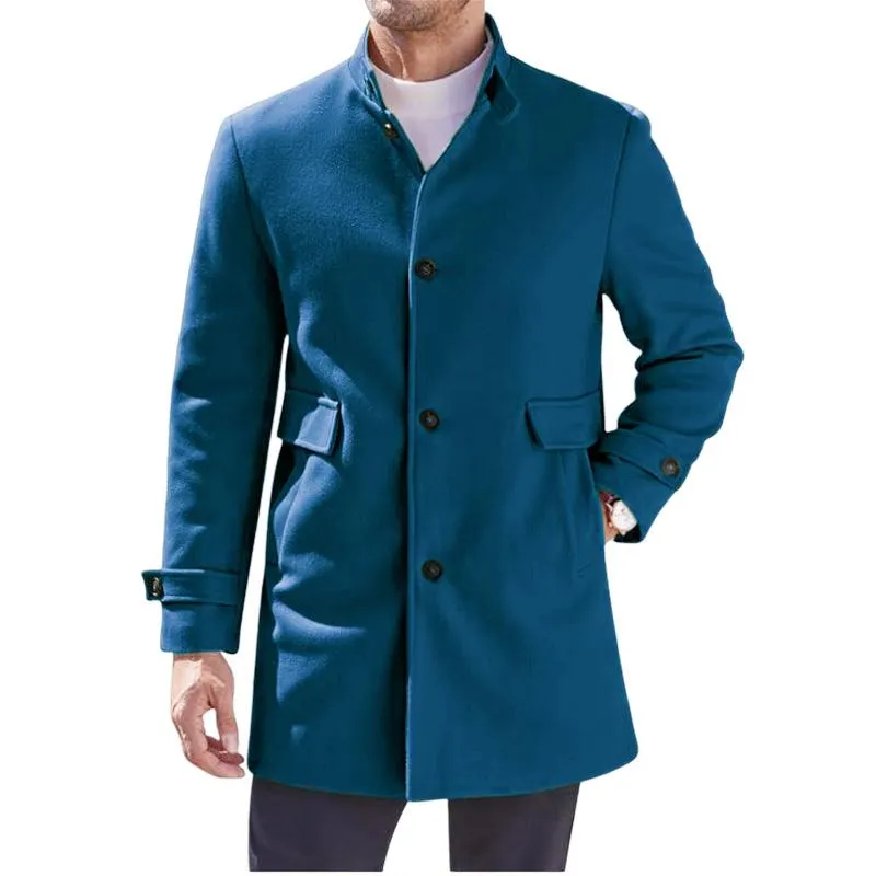 Men's Solid Color Single-breasted Stand Collar Casual Coat 62760720X sold by Manly product image thumbnail 2