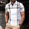 Men's Casual Printed Short Sleeve Lapel Polo Shirt 79155721X sold by Manly
