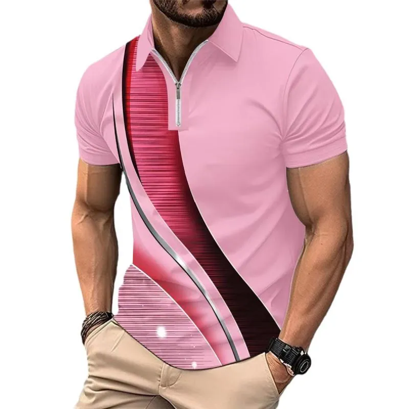 Men's Printed Gradient Short Sleeve POLO Shirt 78491496X sold by Manly