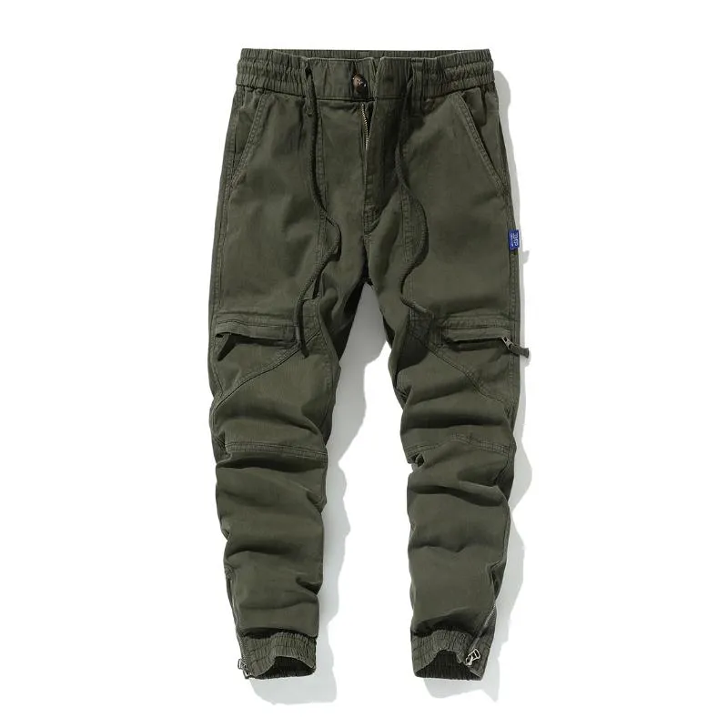 Men's Casual Outdoor Cotton Washed Distressed Multi-pocket Cargo Pants 33469878M sold by Manly