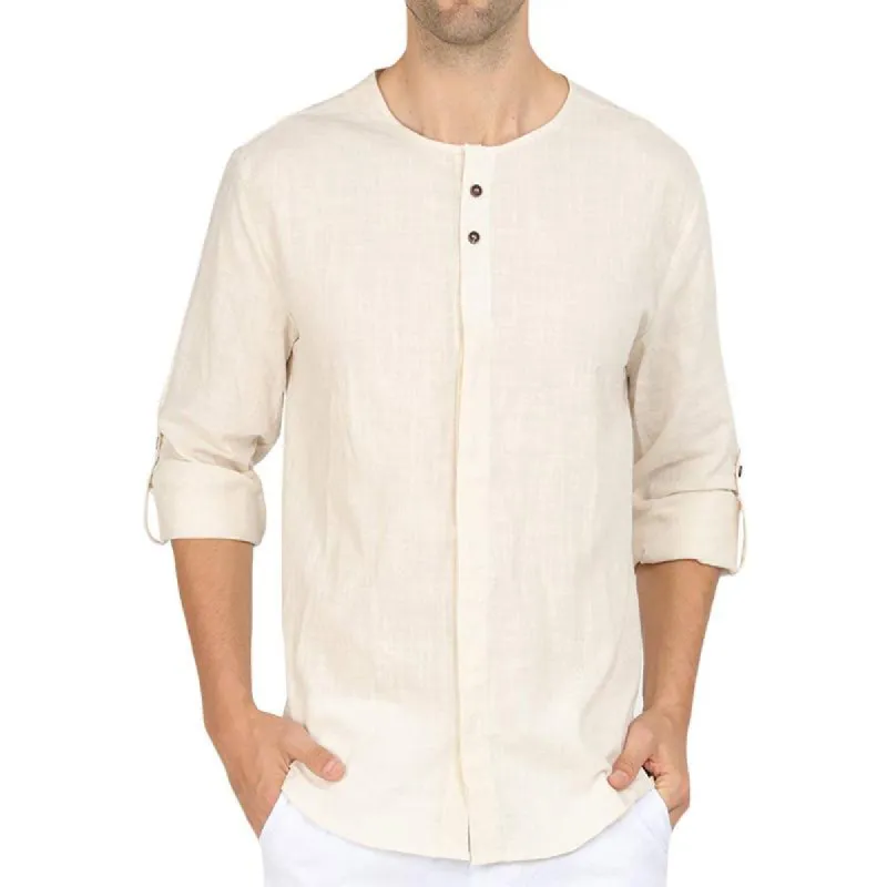 Men's Casual Solid Color Long Sleeve Shirt 91343483Y sold by Manly