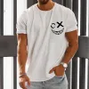 Men's Casual Solid Color Smiley Face T-shirt 29055405TO sold by Manly