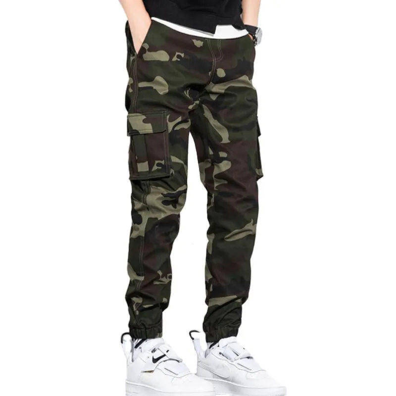 Men's Casual Camouflage Multi Pocket Cargo Pants 48398421Y sold by Manly