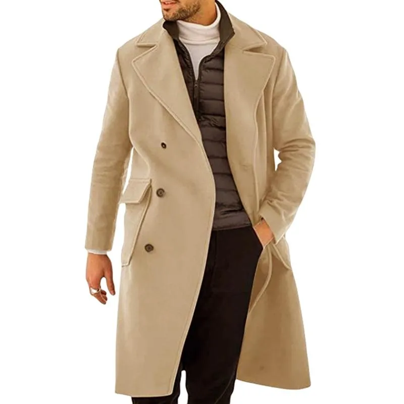 Men's Lapel Double Breasted Mid-length Coat 96190126Z sold by Manly product image thumbnail 3