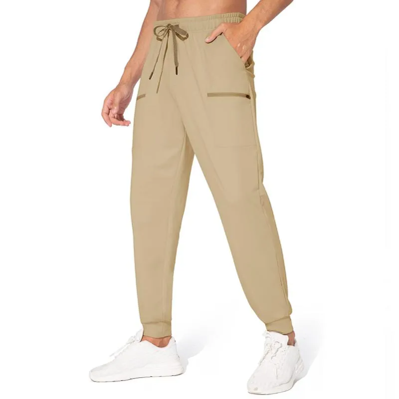 Men's Solid Color Elastic Waist Multi-pocket Sports Pants 50872632Z sold by Manly