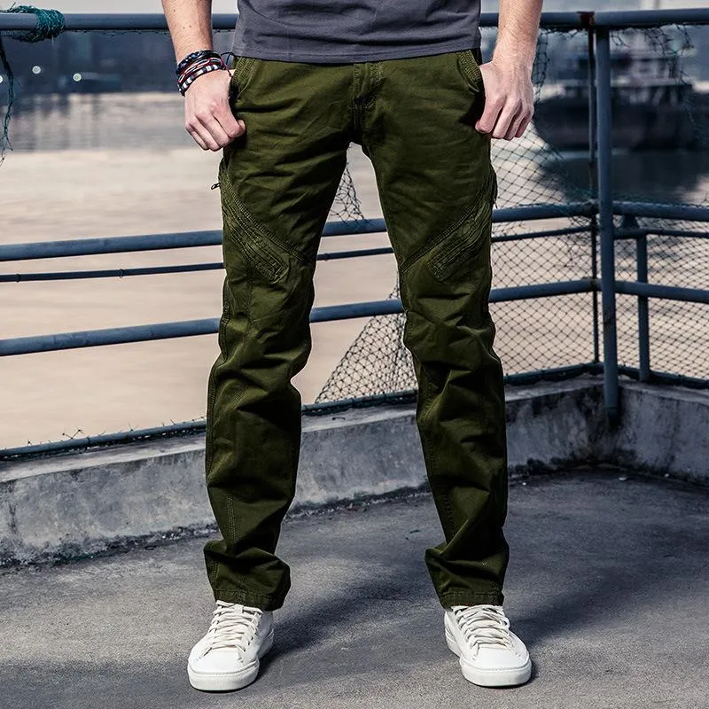 Men's Solid Color Multi-pocket Loose Casual Cargo Pants 93536290Z sold by Manly product image thumbnail 2