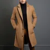 Men's Solid Notch Lapel Single-breasted Mid-length Coat 14523733Z sold by Manly