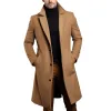 Men's Solid Notch Lapel Single-breasted Mid-length Coat 14523733Z sold by Manly