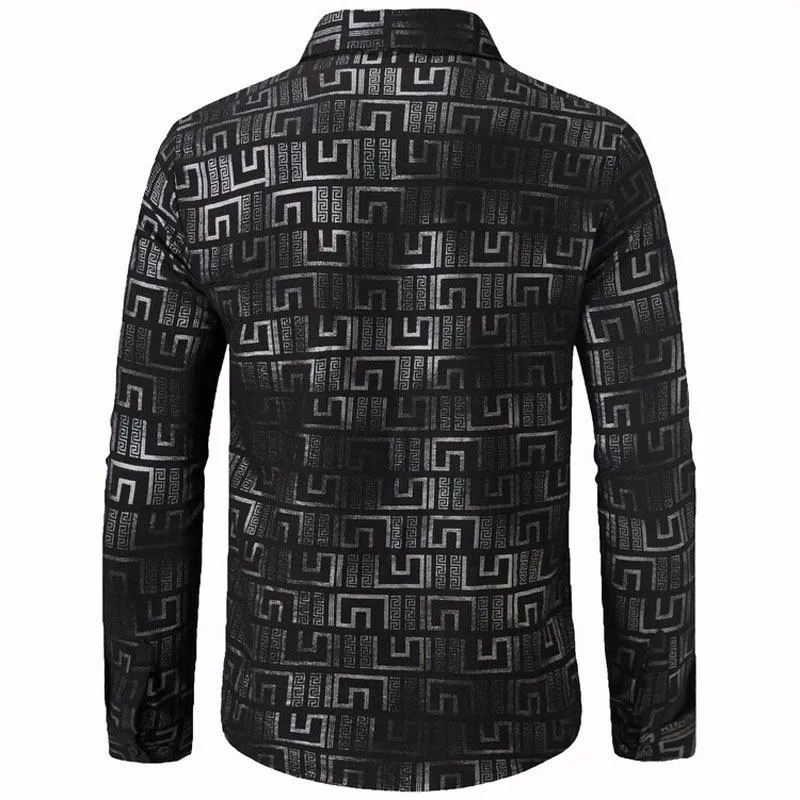 Men's Casual Printed Lapel Long Sleeve Shirt 05604936Y sold by Manly product image thumbnail 3