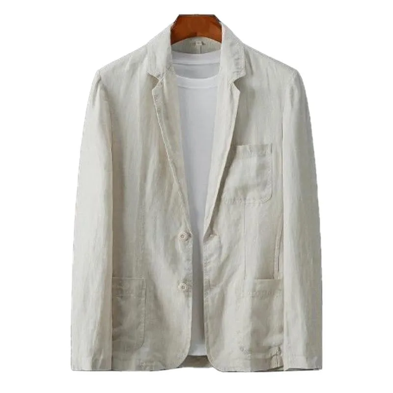 Men's Casual Thin Linen Breathable Lapel Blazer 31649019M sold by Manly