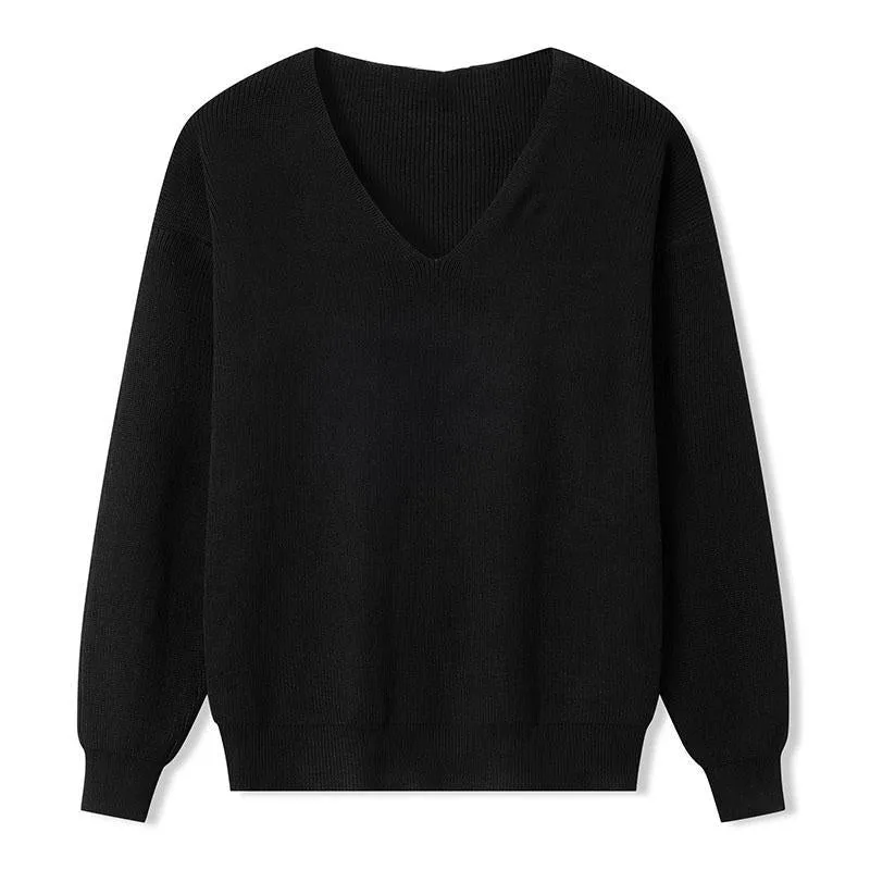 Men's Casual Solid Color V-Neck Knitted Pullover Sweater 36585722M sold by Manly product image thumbnail 2